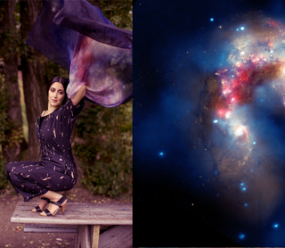 Illustration for article titled Dreamy scarves with NASA spaceporn printed directly on them